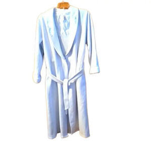 Miss Elaine Colette Plush Robe Light Blue Full Length Long Sleeve Women Size XL
